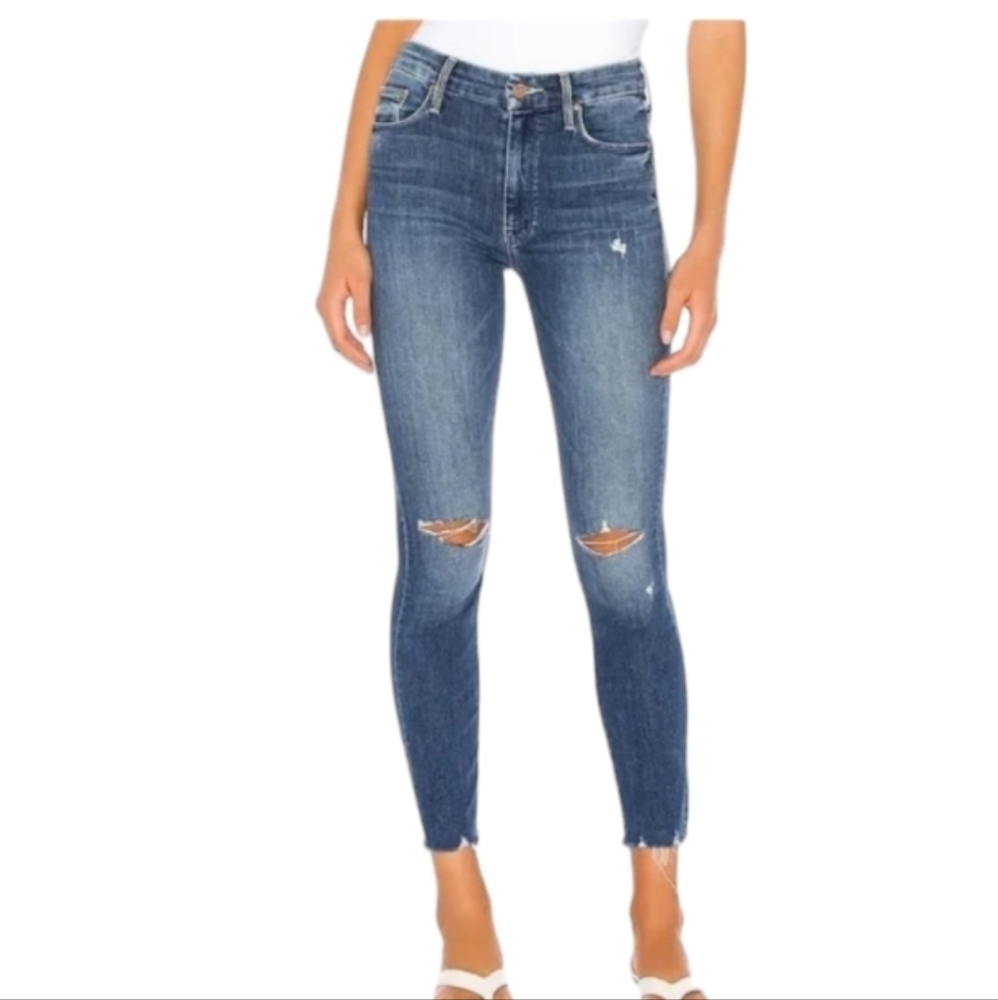 Mother The Looker‎ Crop Gypsy Distressed With Frayed Ankless Size 25